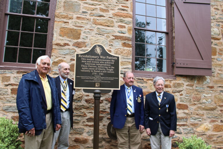 Members of the Sons of the American Revolution, General Andrew Pickens Chapter, present for the ceremony. (Photo by Karen Brewer, The Pickens County Chronicle)