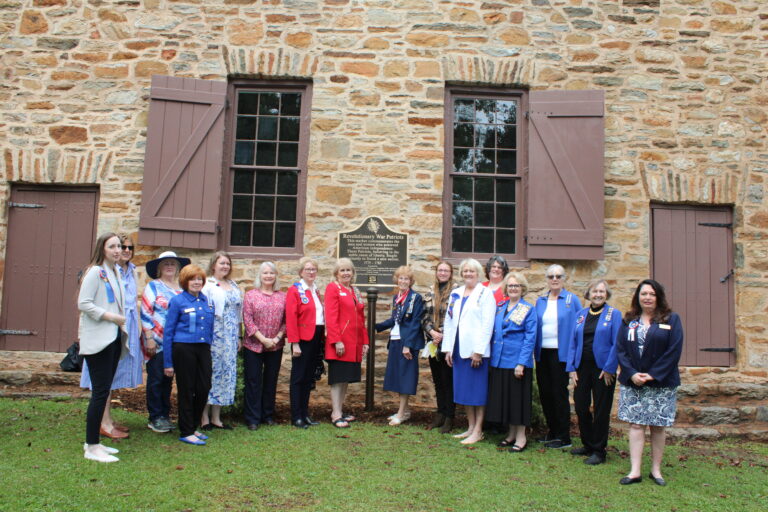 Members of the Fort Prince George Chapter of the DAR present for the America 250 marker dedication. (Photo by Karen Brewer, The Pickens County Chronicle)