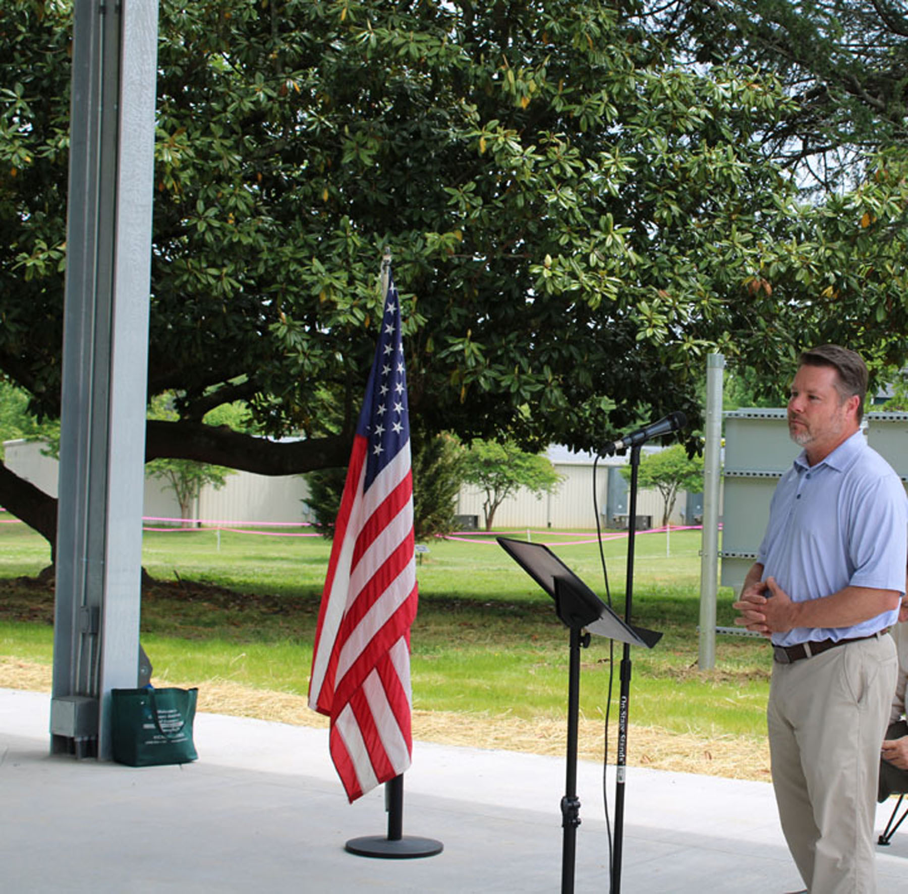 Kevin Shoemake, Vice President of Thomas and Hutton Engineering Company, speaks.. (Photo by Karen Brewer)