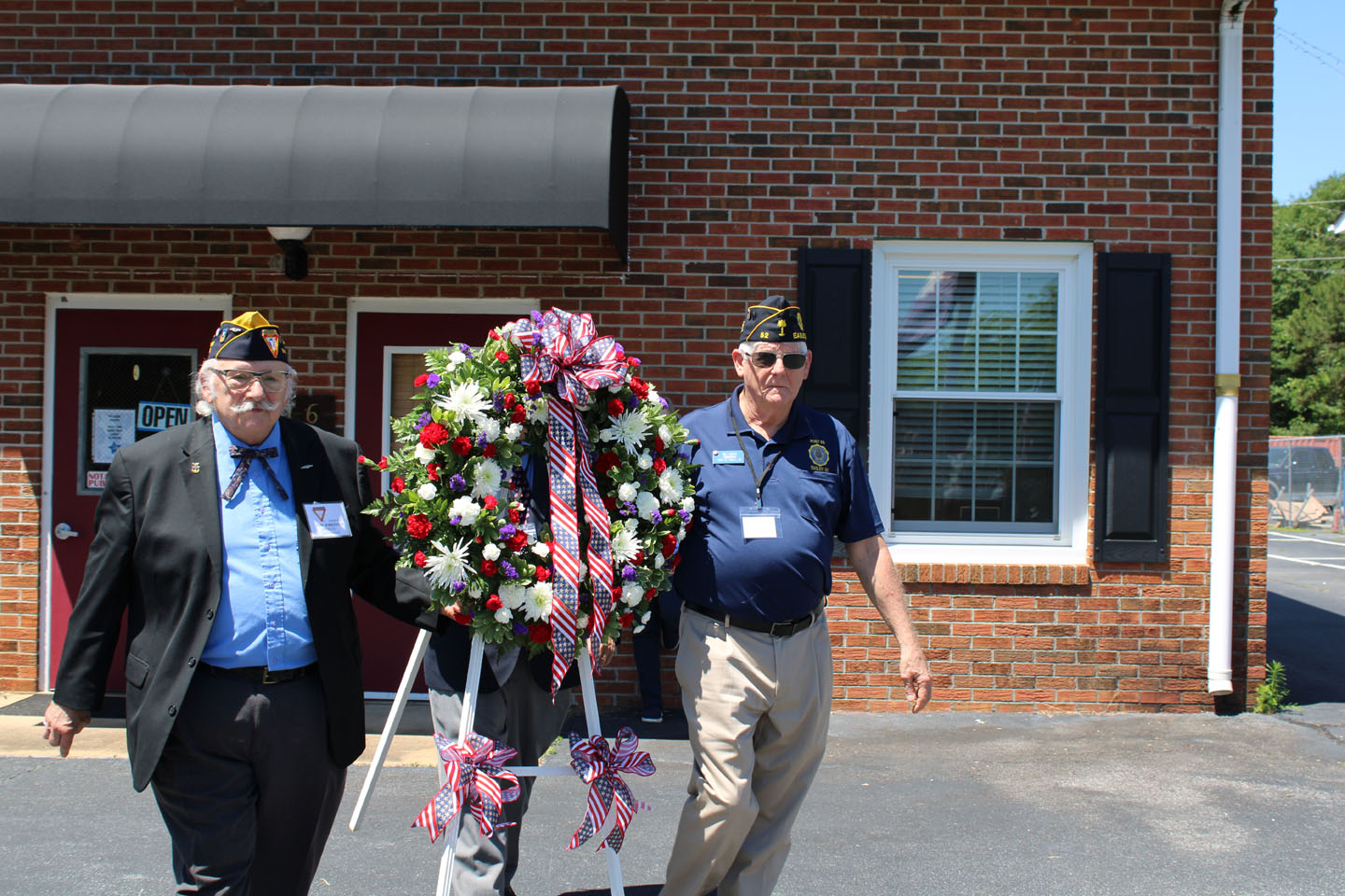 The wreath presentation by members of the American Legion Easley Post 52 and the Fleet Reserve Association Branch 15