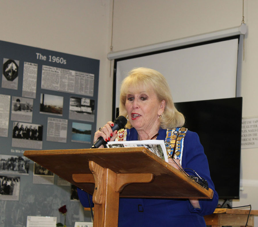 Carolyn Nations gives the invocation. (Photo by Karen Brewer, The Pickens County Chronicle)