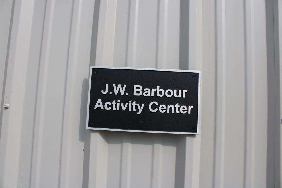 J.W. Barvour Activity Center named for Jean Tulli's daughter and past Executive Director Jennifer Barbrour (Photo by Karen Brewer, The Pickens County Chronicle)