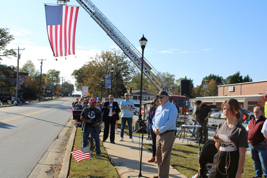 Walt Carter, of the Pickens County VA Office and  Commander of the American Legion Post 52, of Easley welcomes everyone (Photo by Karen Brewer, The Pickens County Chronicle)