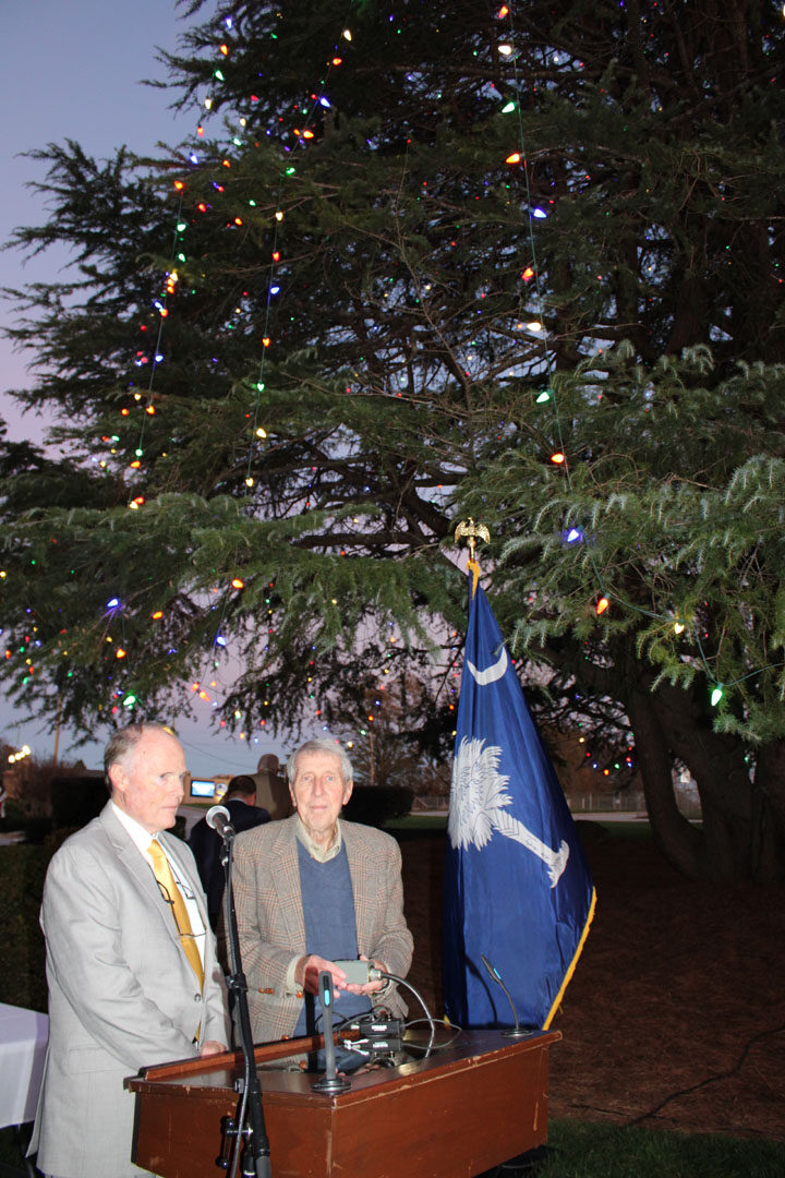 Blue Ridge Electric Cooperative President Jim Lovinggood and retired Judge Eddie Welmaker (Photo by Karen Brewer, The Piickens County Chronicle)