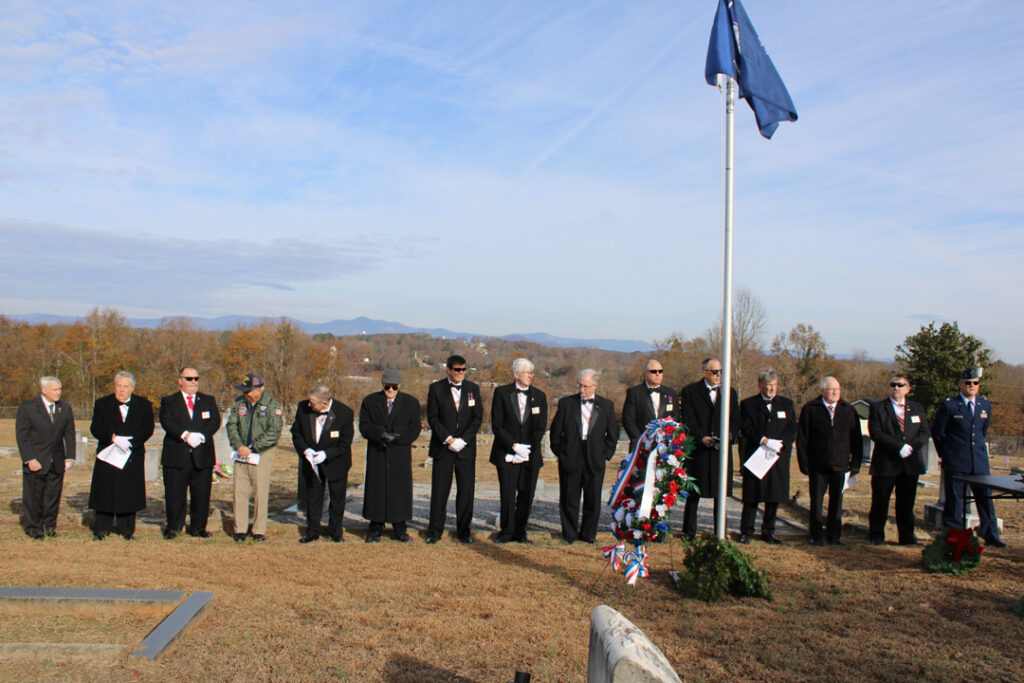 The Knights of Columbus and Major Quincy Newman. (Photo by Karen Brewer, The Pickens County Chronicle)