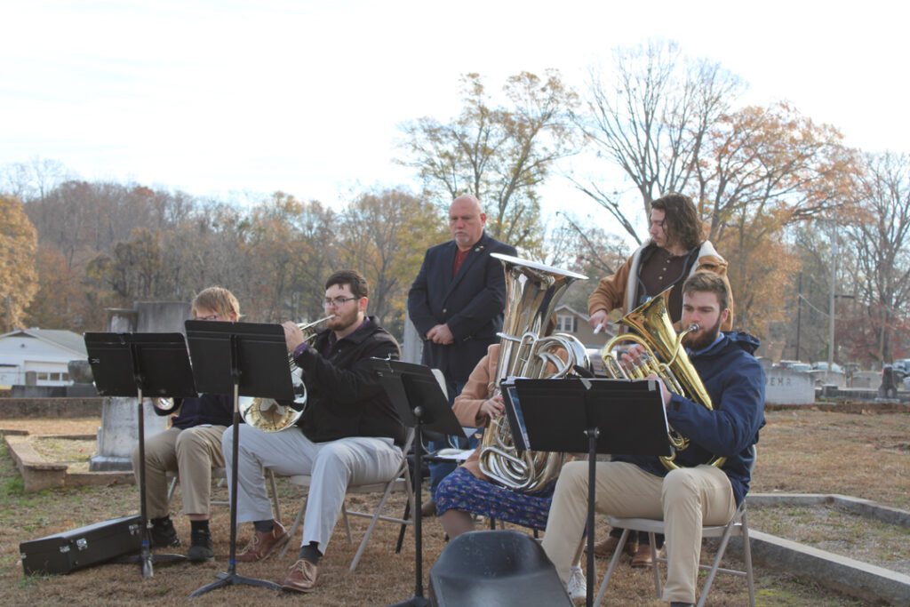 Pickens High School Ensemble plays the anthem for each branch of the military. (Photo by Karen Brewer, The Pickens County Chronicle)