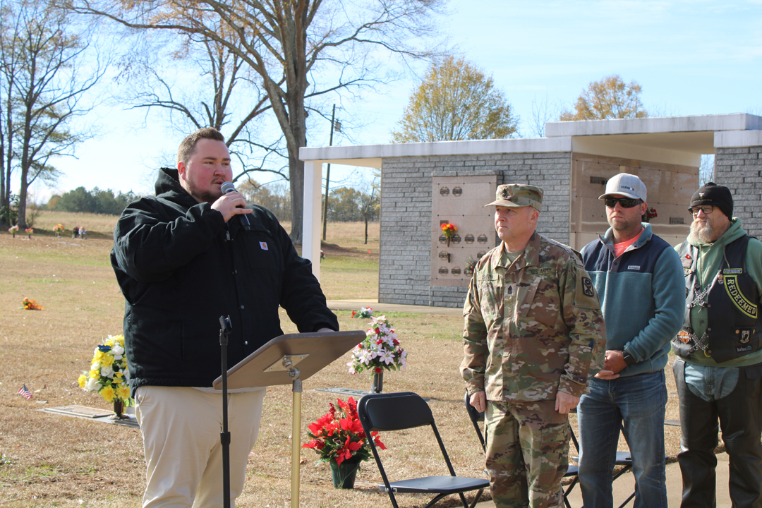 Zachary Ryder sings the national anthem, "The Star-Spangled Banner" (Photo by Karen Brewer, The Pickens County Chronicle)