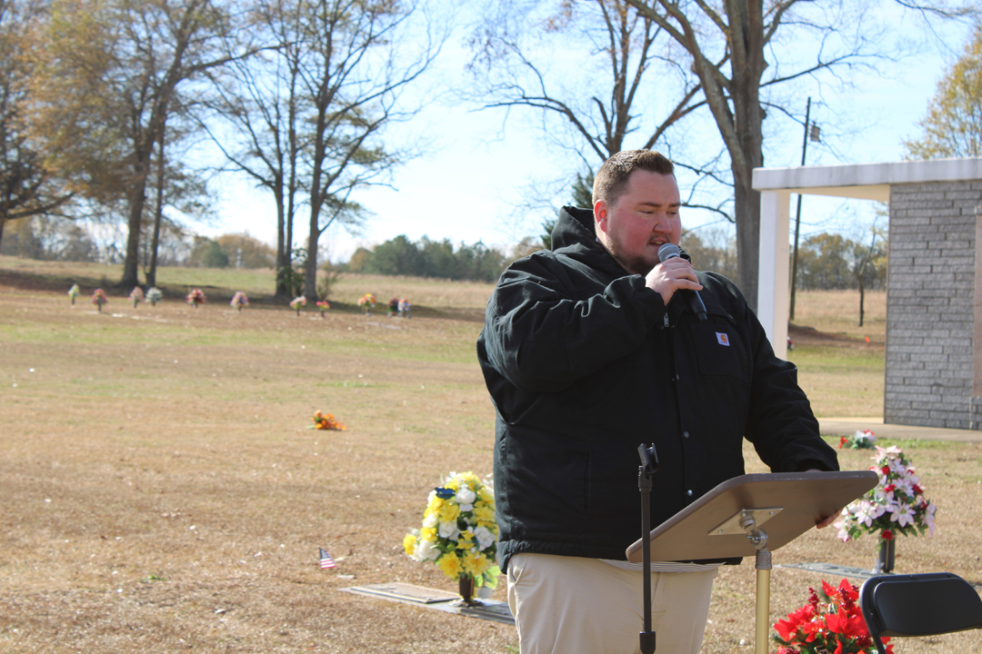 Zachary Ryder sings the national anthem (Photo by Karen Brewer, The Pickens County Chronicle)