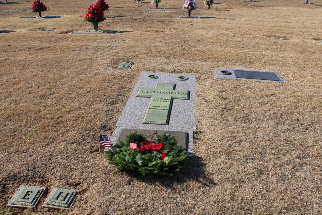 The gravesite of James Donnie Howe, one of Pickens County's four Medal of Honor recipients (Photo by Karen Brewer, The Pickens County Chronicle)