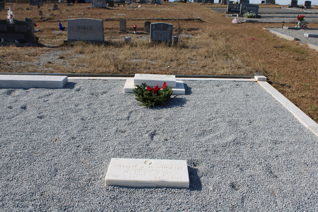 The gravesite of William McWhorter, one of Pickens County's four Medal of Honor recipients. (Photo by Karen Brewer, The Pickens County Chronicle)