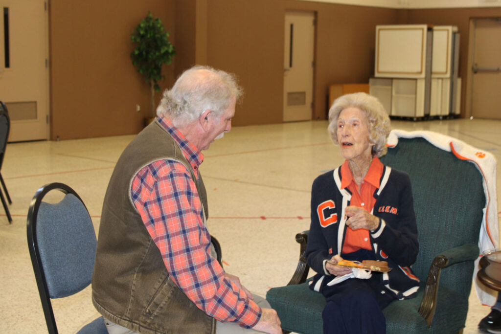 Martha Childress with Dennis Bauknight (Photo by Karen Brewer, The Pickens County Chronicle)