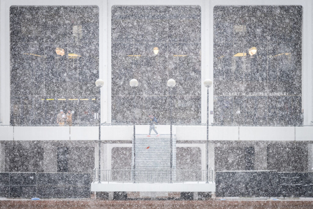 A snow storm blankets the Clemson University campus for the first time in three years, January 10, 2025. (Photo by Ken Scar, Clemson University)