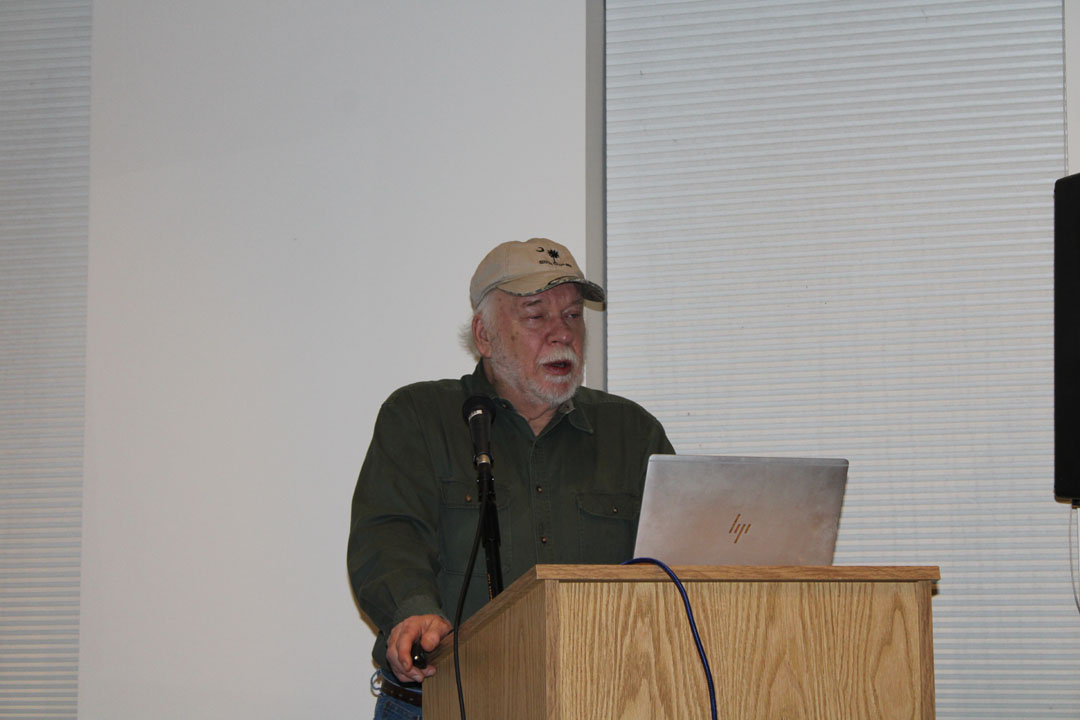 Dennis Chastain speaks on The Cherokees of the Carolinas (Photo by Karen Brewer, The Pickens County Chronicle)