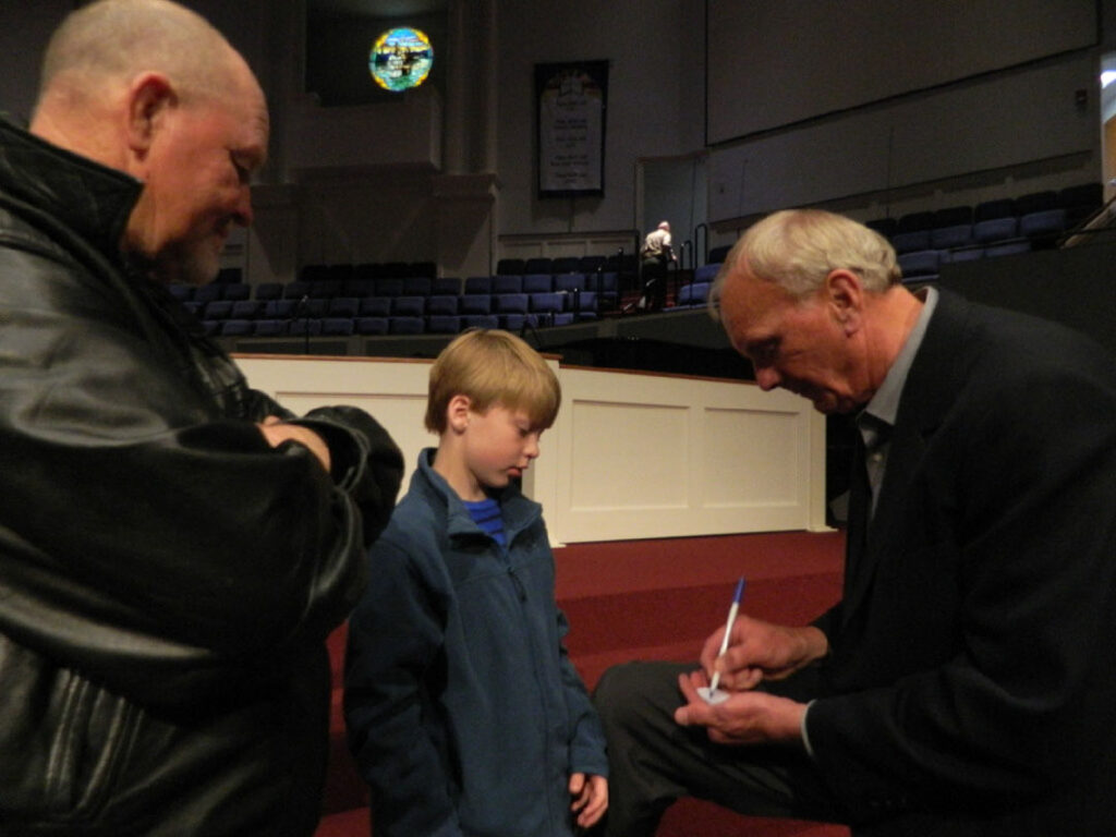 Sam with Jack Gallamore and a grandson, Gavin (Photo by Karen Brewer)