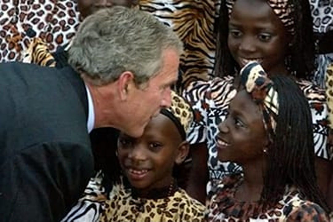 Then President George W. Bush with the Watoto Children's Choir  (Watoto Children's Choir photo)