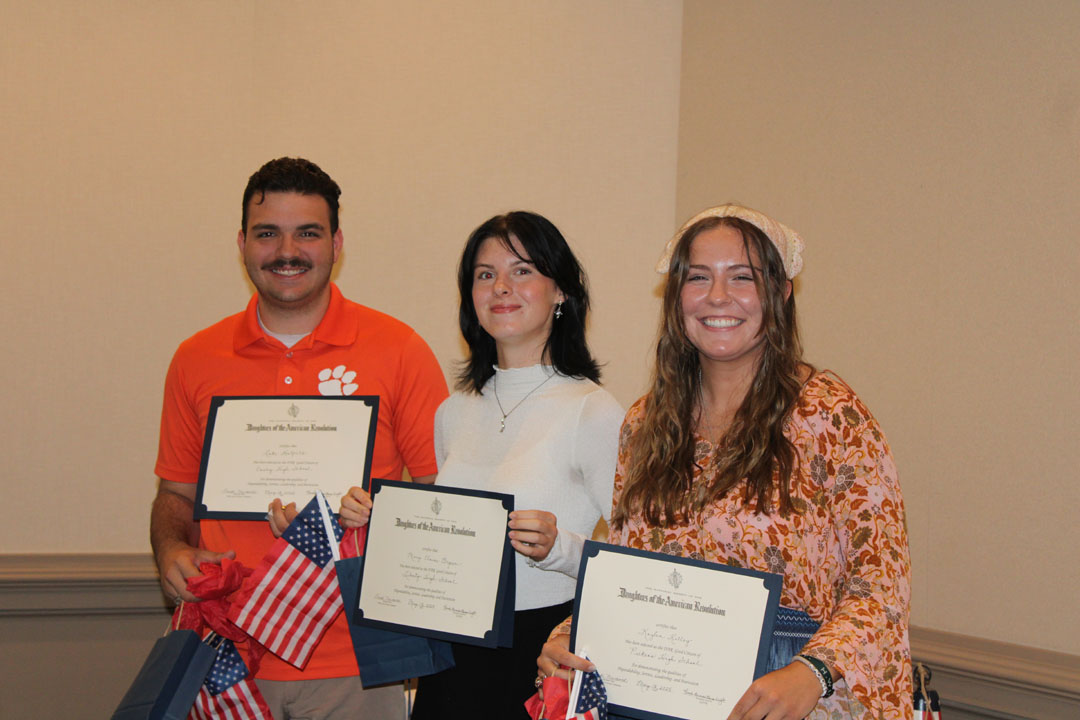 Students Luke Hatfield, Mary Elaine Bryson, and Kaylen Kelley (Photo by Karen Brewer, The Pickens County Chronicle)