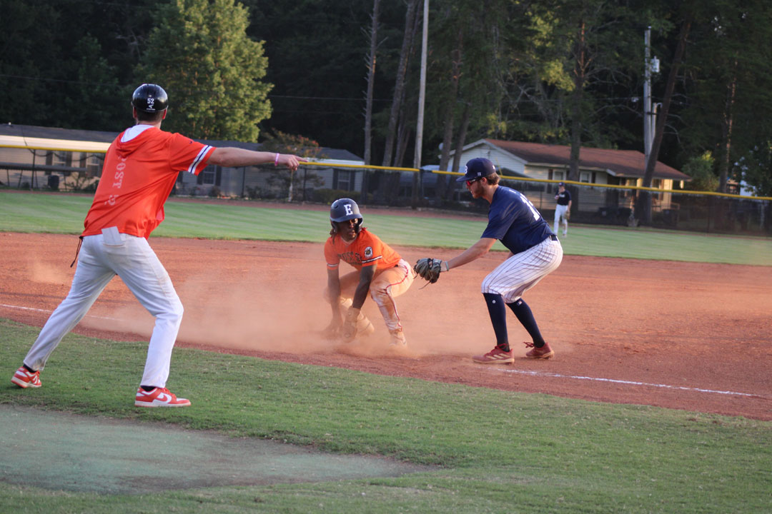 #6 Jasean Perry steals to third