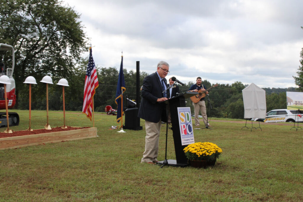 Randy Robinson, Chair of the Pickens County School Board, speaks and opens the ceremony.(Photo by Karen Brewer, The Pickens County Chronicle)
