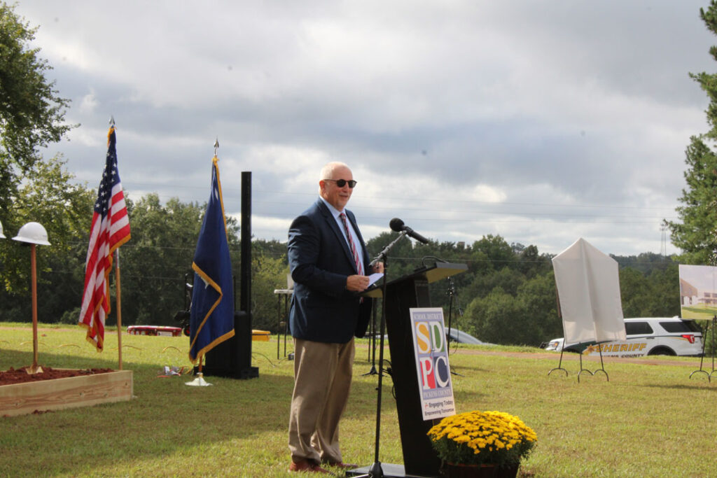Dr. Danny Merck, Superintendent of the School District of Pickens County, speaks. (Photo by Karen Brewer, The Pickens County Chronicle)