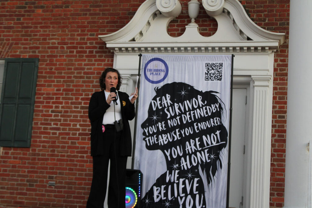 Victims Advocate for the Pickens Police Department Brittany Roper speaks.