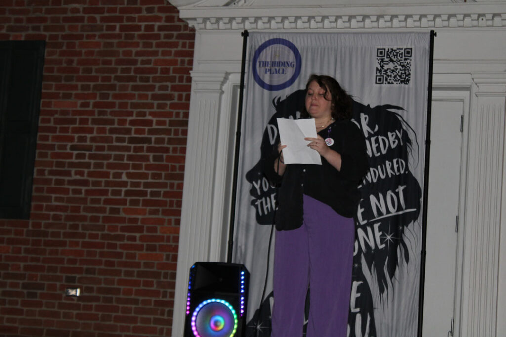 The Hiding Place's Co-Executive Director and Founder Breann Griffin speaks.