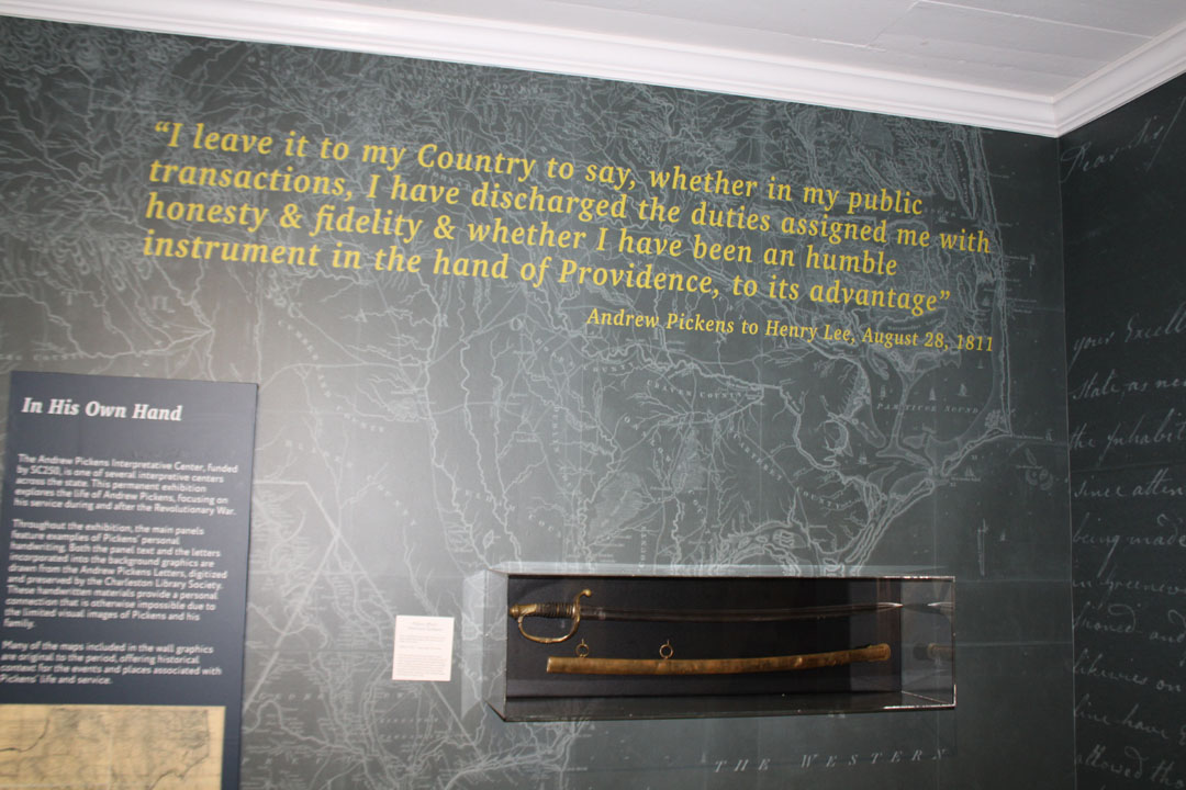 Sword and scabbard that once belonged to General Andrew Pickens (Photo by Karen Brewer, The Pickens County Chronicle)