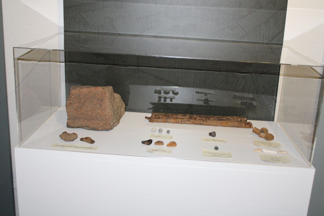 Musket balls and musket flints and other artifacts (Photo by Karen Brewer, The Pickens County Chronicle)