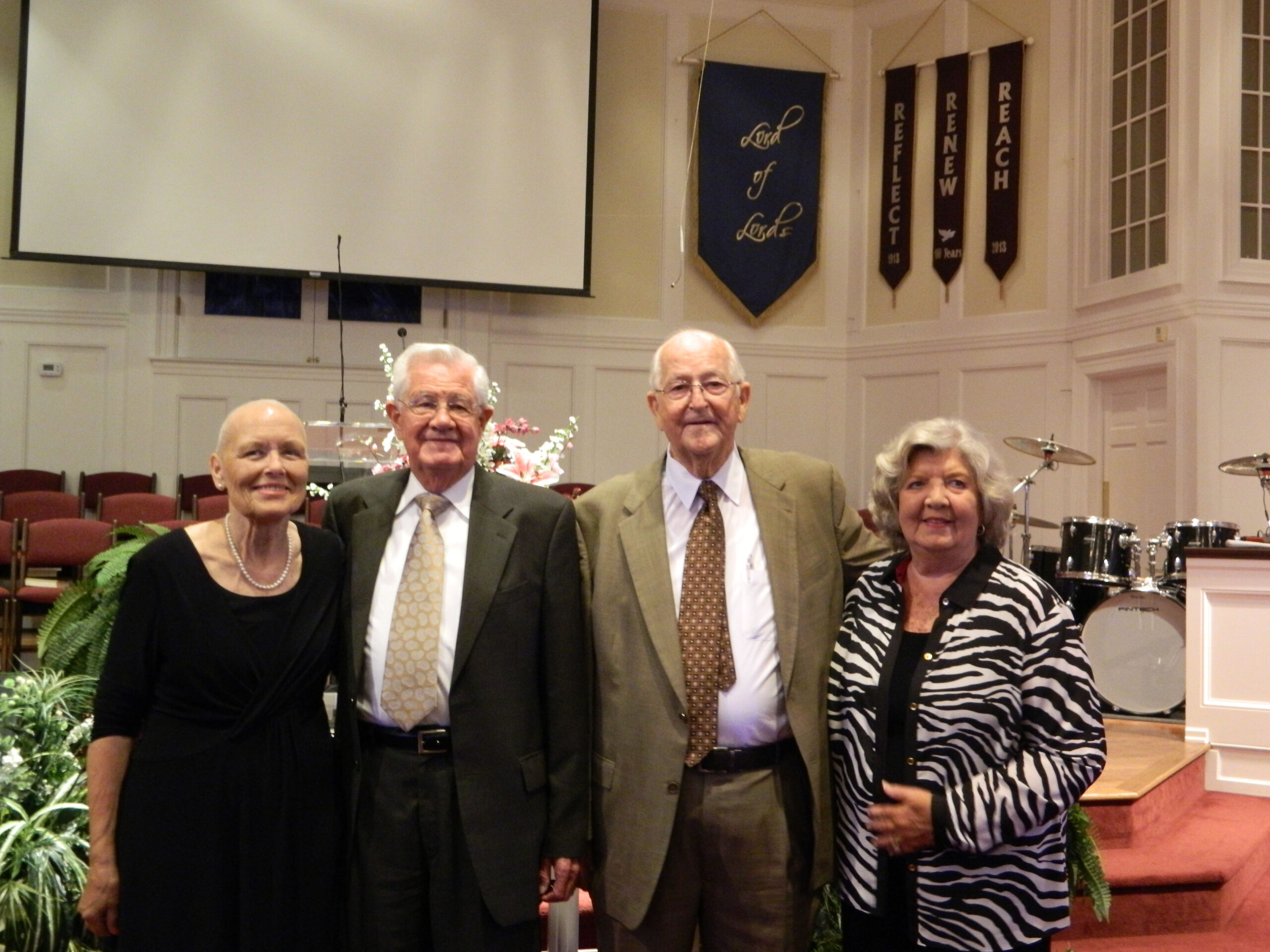 Jack and Shirley with Rev. H.C. and Shelba Couch at City View First Baptist Church on July 13, 2014 (Photo by Karen Brewer)