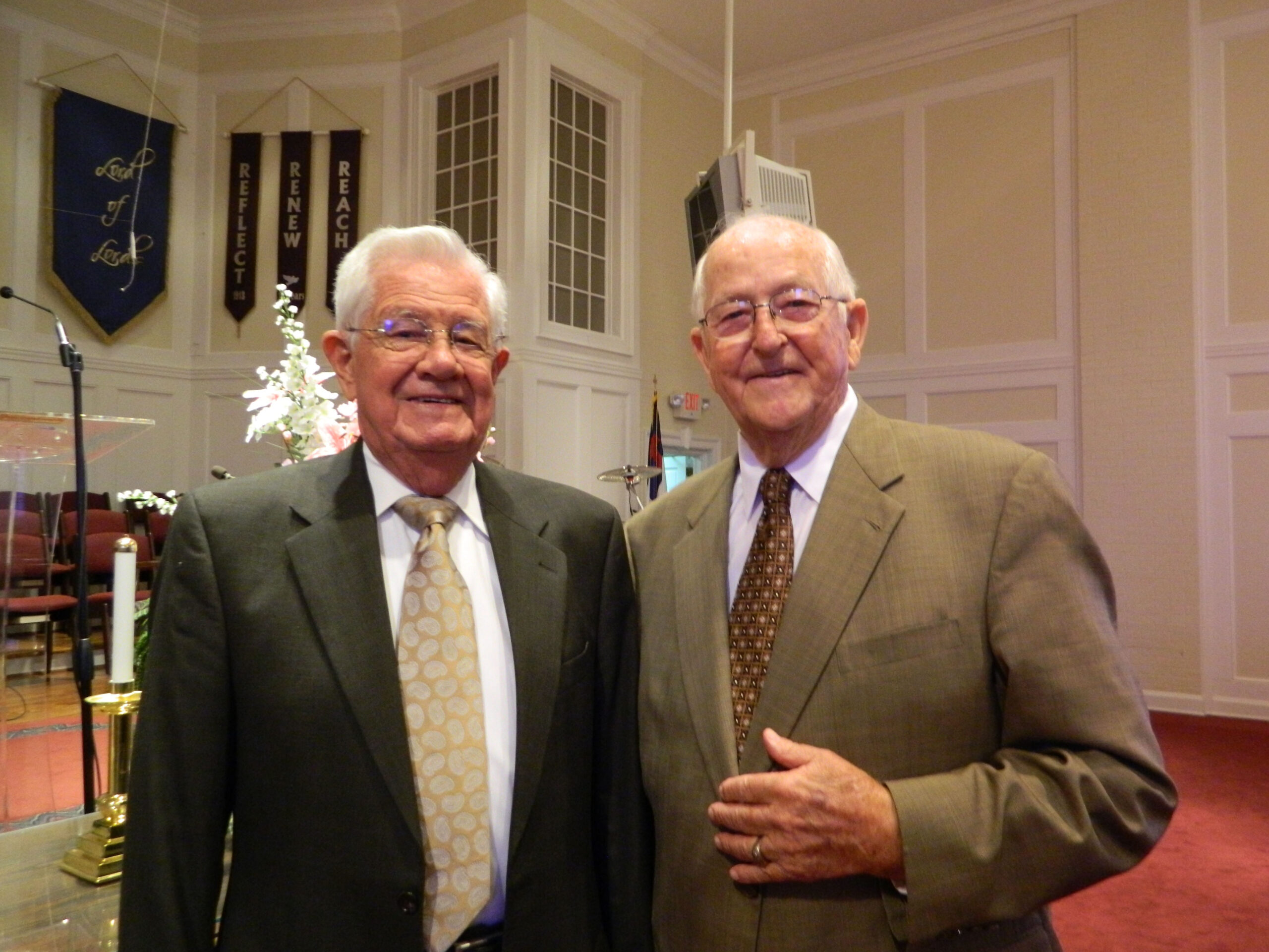 Jack with Rev. H.C. Couch at City View First Baptist Church on July 13, 2014 (Photo by Karen Brewer)