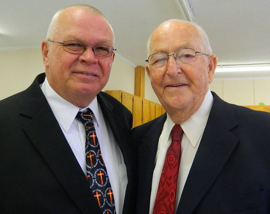Jack with Randy Durham at Mountain Grove Baptist Church on October 6, 2013, (Photo by Karen Brewer)