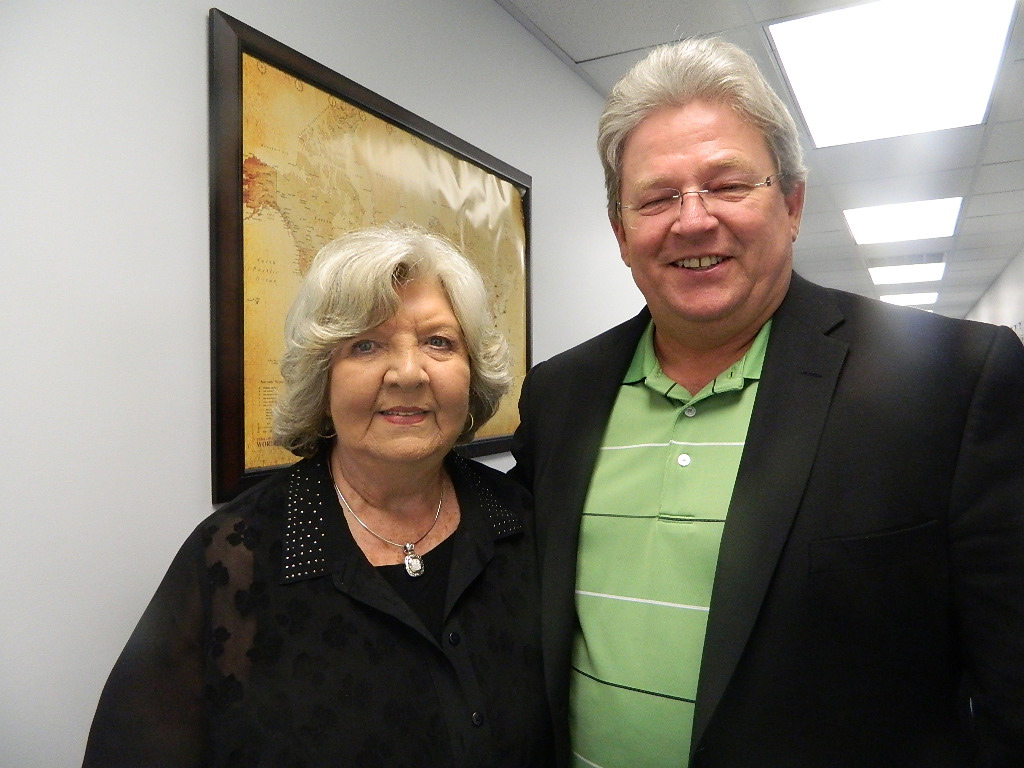 Shirley with youngest son, Bryan, at Victory Chapel Baptist Church on May 1, 2014 (Photo by Karen Brewer)