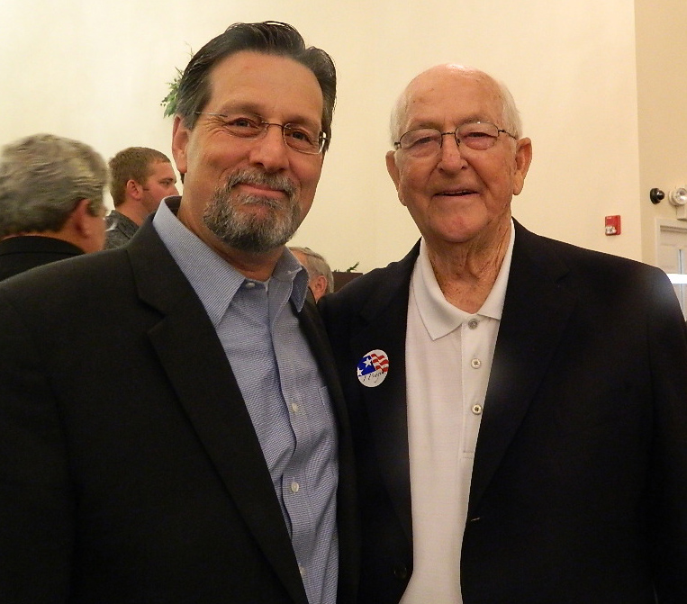 Jack with Rev. Mike Runion, Pastor of City View First Baptist Church, at Victory Chapel Baptist Church on May 1, 2014 (Photo by Karen Brewer)