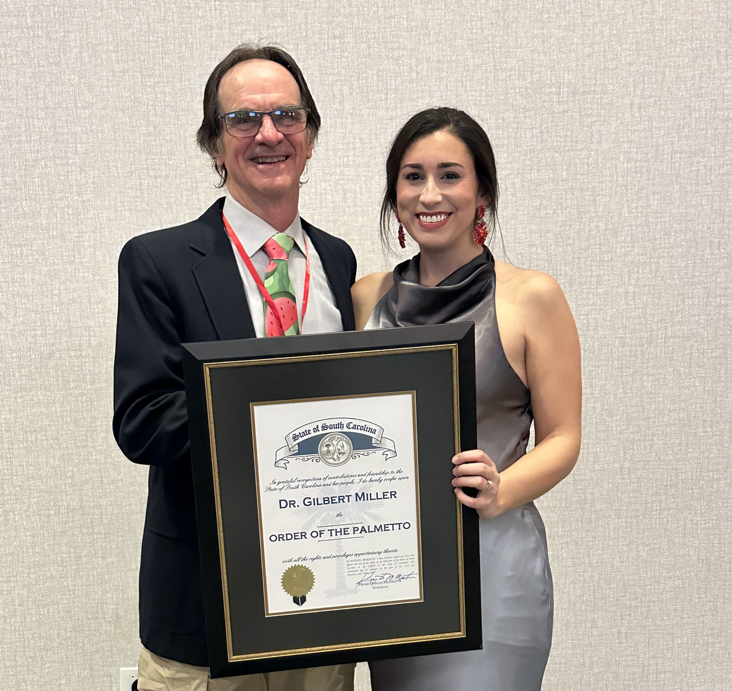 Gilbert Miller with Blakely Atkinson, SCWA Executive Director (Clemson University photo)