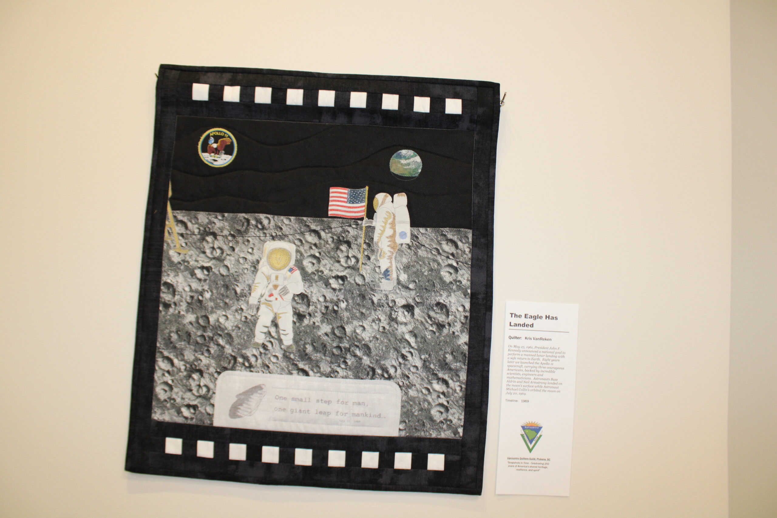 1969 - The Eagle Has Landed, quilter Kris VanReken (Photo by Karen Brewer, The Pickens County Chronicle)
