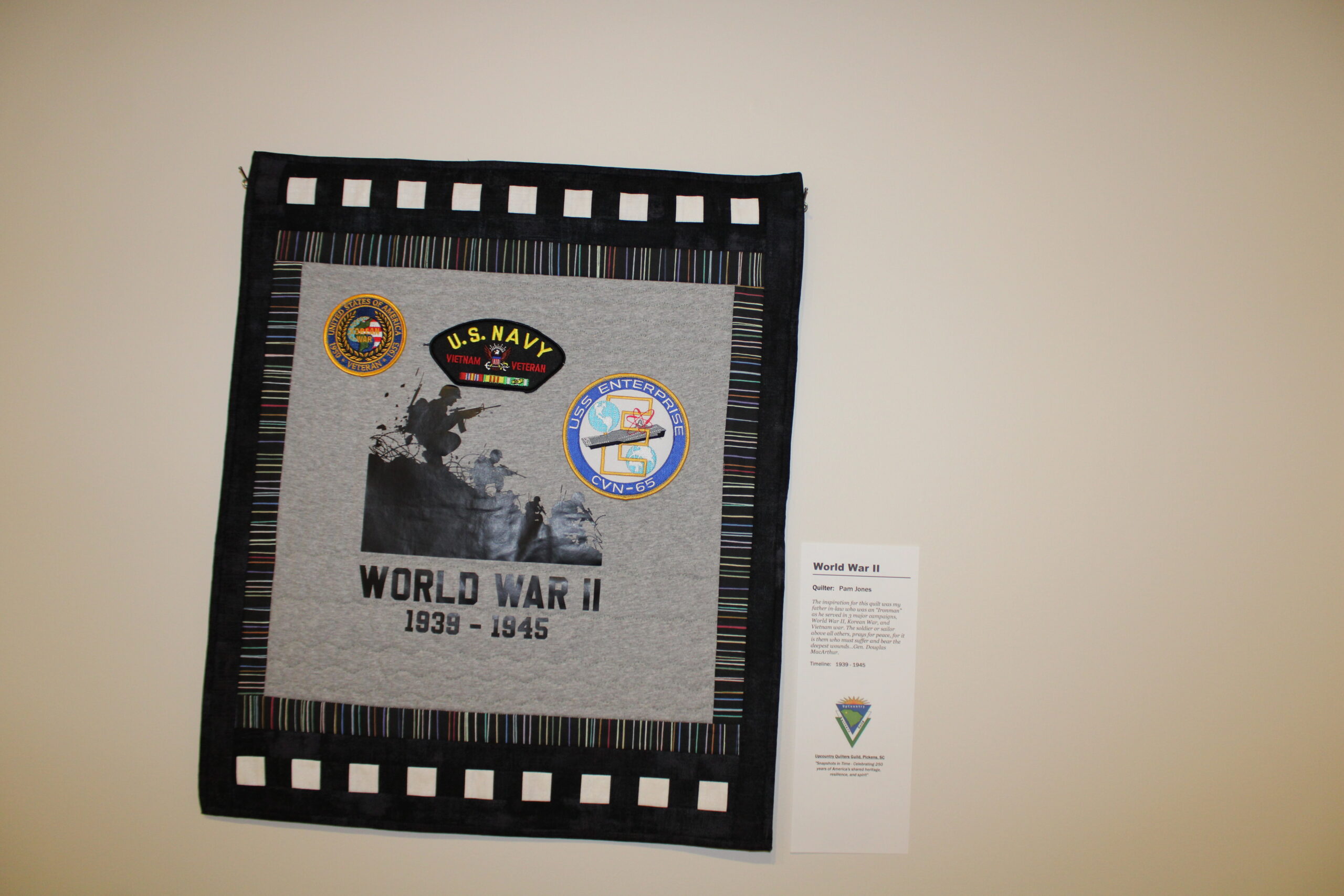 1939-1945 - World War II, quilter Pam Jones (Photo by Karen Brewer, The Pickens County Chronicle)