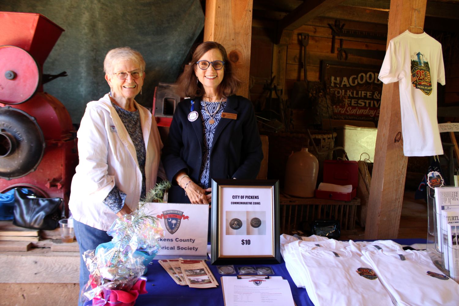 Pickens County Historical Society Board members Linda Starin and Jane Chastain (Photo by Karen Brewer, The Pickens County Chronicle)